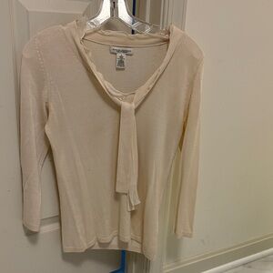 Banana Republic Cream Tie-Neck Blouse